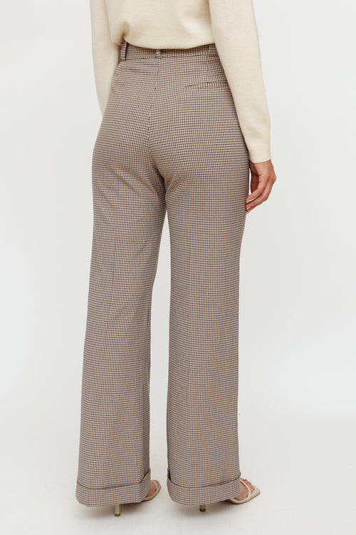 Chloé Mustard Navy 
White Plaid Trousers