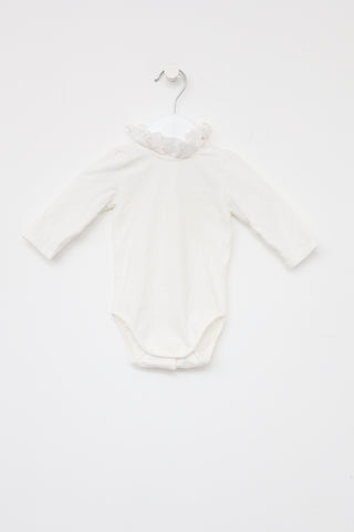 Chloé Kids White Ruffle Onesie