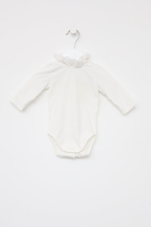 Chloé Kids White Ruffle Onesie