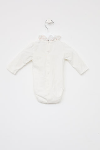 Chloé Kids White Ruffle Onesie