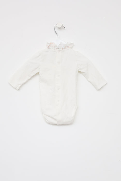 Chloé Kids White Ruffle Onesie