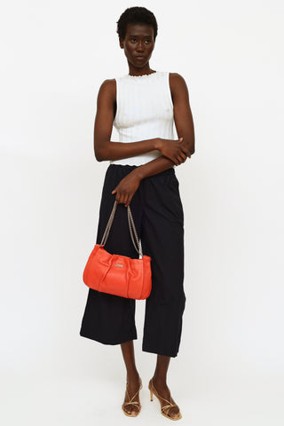 Christian Louboutin Orange Leather Chain Shoulder Bag