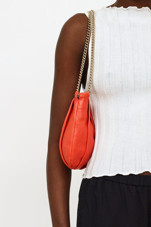 Christian Louboutin Orange Leather Chain Shoulder Bag