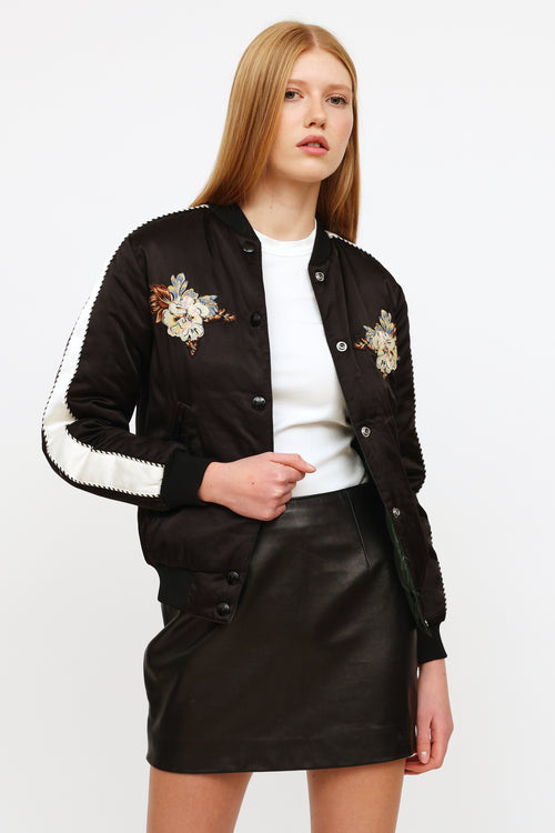 Coach Black 
Green Reversible Bomber Jacket