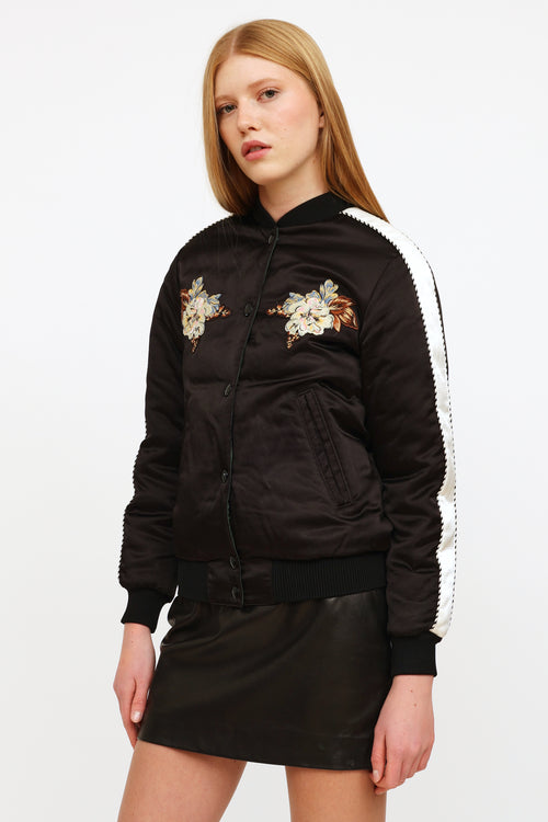 Coach Black 
Green Reversible Bomber Jacket