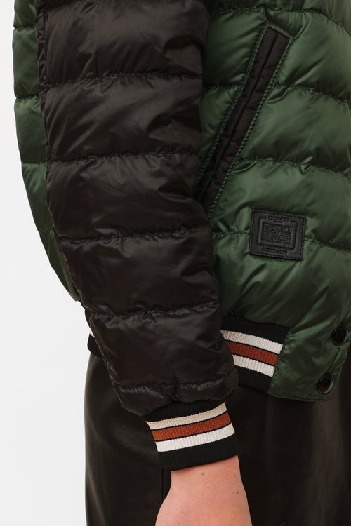 Coach Black 
Green Reversible Bomber Jacket