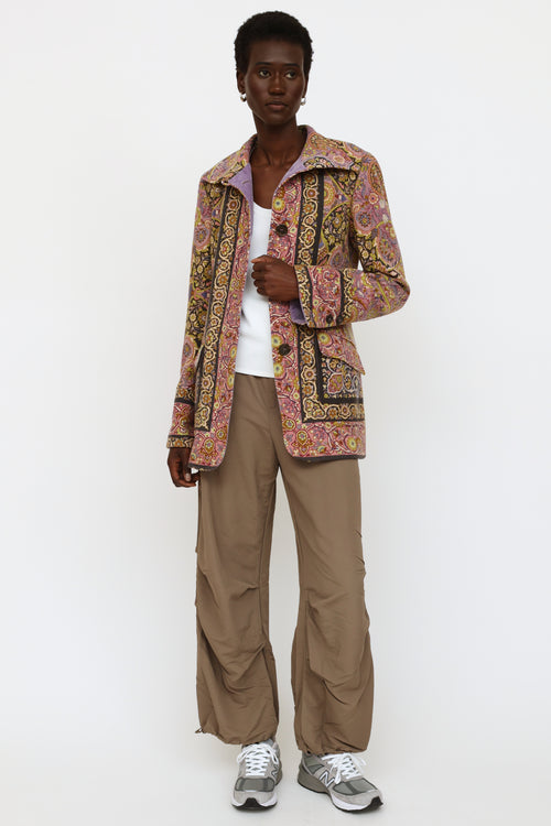 Etro Multicolored Floral Wool Blend Jacket