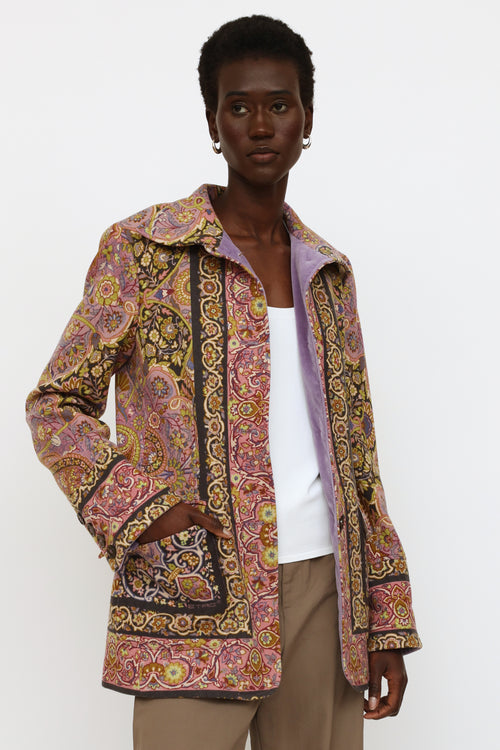 Etro Multicolored Floral Wool Blend Jacket