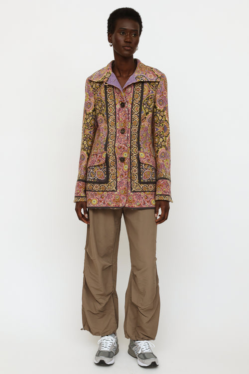 Etro Multicolored Floral Wool Blend Jacket