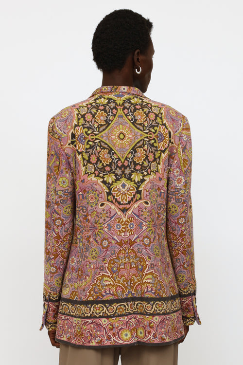 Etro Multicolored Floral Wool Blend Jacket