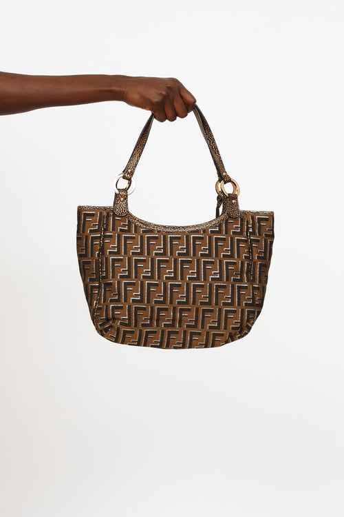 Fendi Brown Zucca Canvas Chef Tote Bag