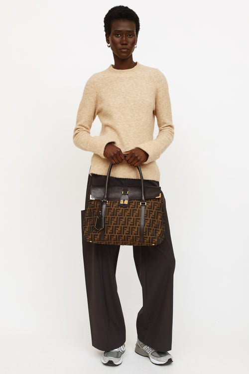 Fendi Brown Zucca Monogram Satchel