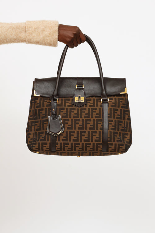 Fendi Brown Zucca Monogram Satchel