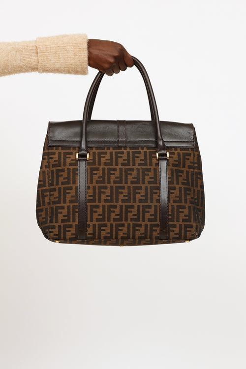 Fendi Brown Zucca Monogram Satchel