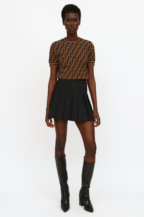 Fendi Brown Zucca Knit Top