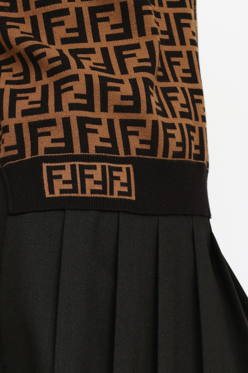 Fendi Brown Zucca Knit Top