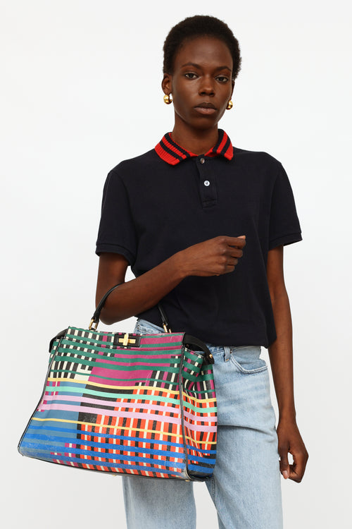 Fendi Multi Coloured Striped Peekaboo Bag