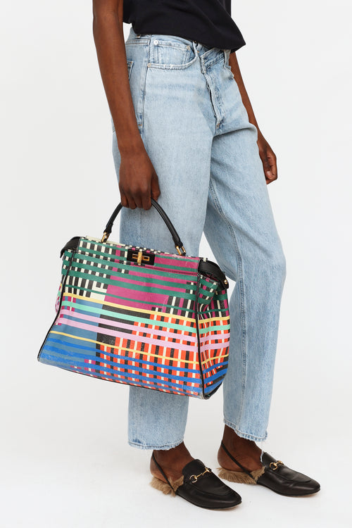 Fendi Multi Coloured Striped Peekaboo Bag