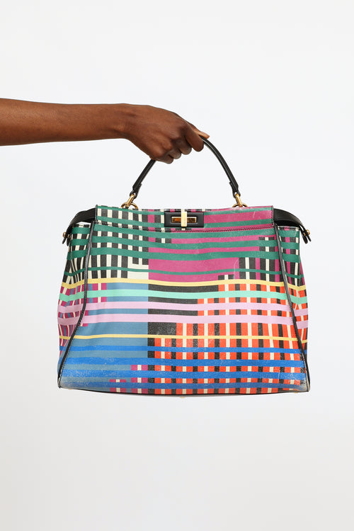 Fendi Multi Coloured Striped Peekaboo Bag