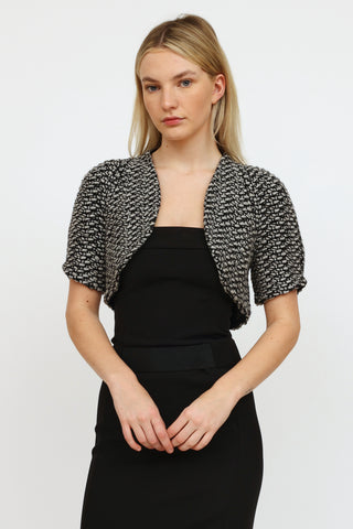 Fendi  Grey 
Black Cropped Bolero Cardigan