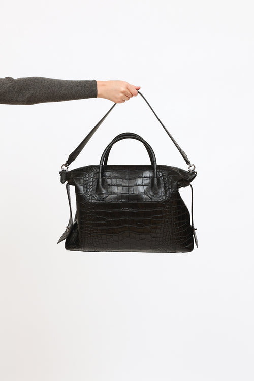 Givenchy Black Embossed Antigonia Medium Soft Bag