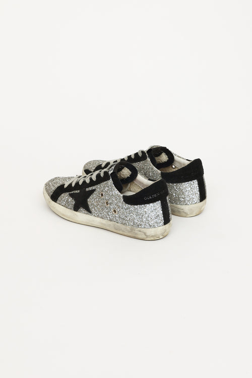 Golden Goose Silver Glitter Superstar Sneakers