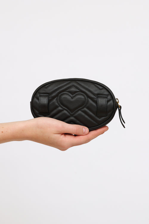 Gucci Black Marmont GG Waist Bag