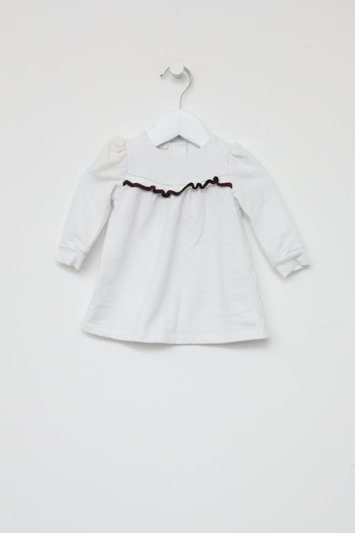 Gucci Kids White Ruffle Dress