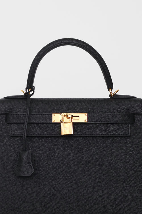 Hermès 2022 Black Epsom Sellier Kelly 28 Bag