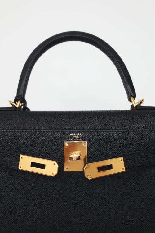 Hermès 2022 Black Epsom Sellier Kelly 28 Bag