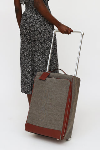 Hermès Brown 
Grey Caleche Express Rolling Suitcase