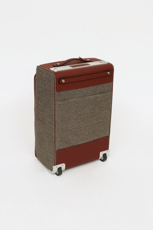 Hermès Brown 
Grey Caleche Express Rolling Suitcase