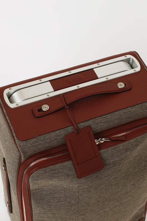 Hermès Brown 
Grey Caleche Express Rolling Suitcase