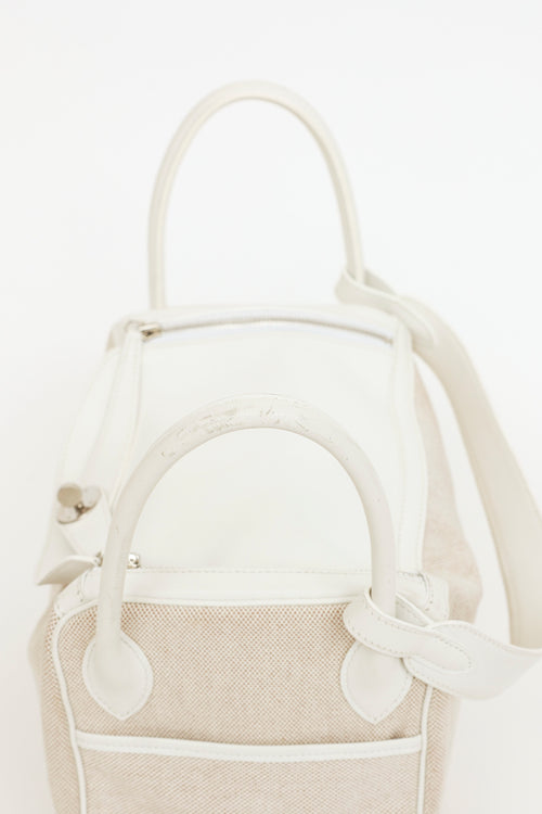 Hermès White Toile Lindy 30 Bag