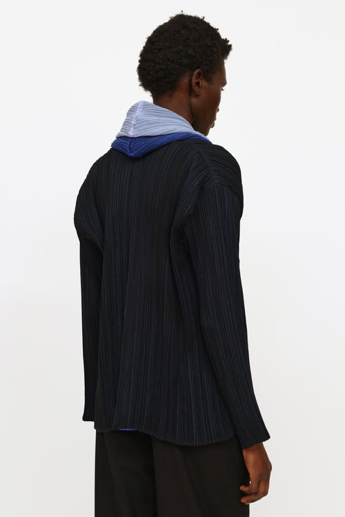 Issey Miyake Navy 
Blue Pleated 2 Piece Set