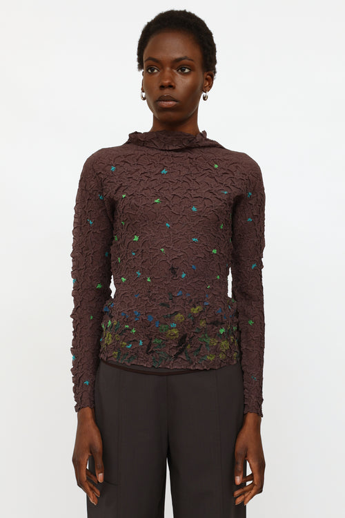 Issey Miyake Grey Multi Textured Top