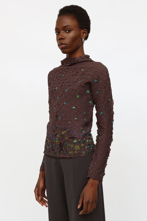 Issey Miyake Grey Multi Textured Top