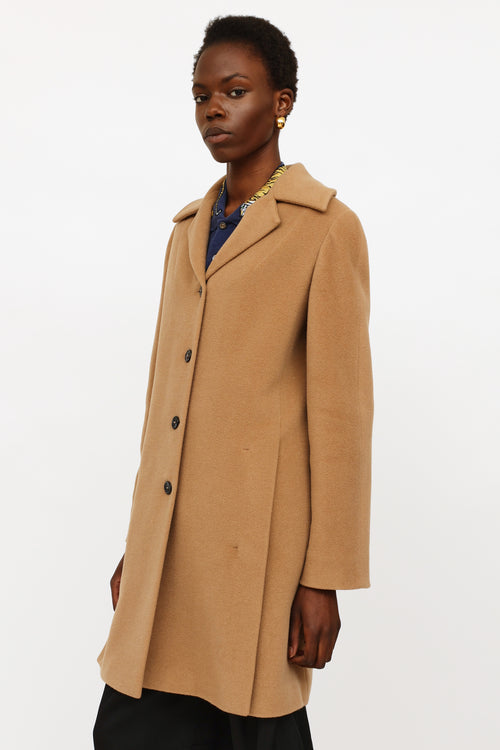 Jil Sander Tan Wool Button Up Coat