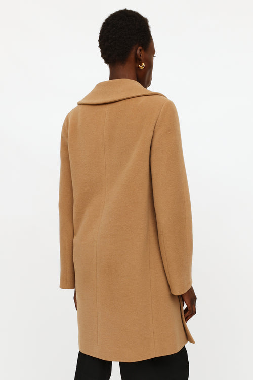 Jil Sander Tan Wool Button Up Coat