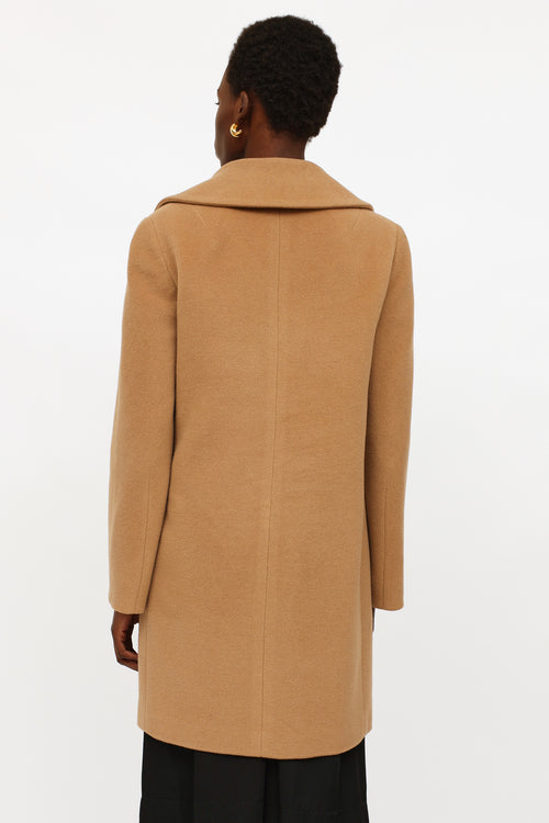 Jil Sander Tan Wool Button Up Coat