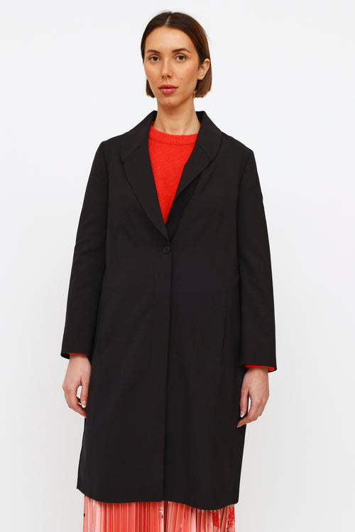 Jil Sander Black Pleated Panel Coat