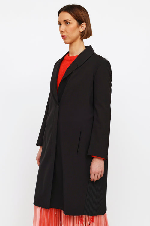 Jil Sander Black Pleated Panel Coat