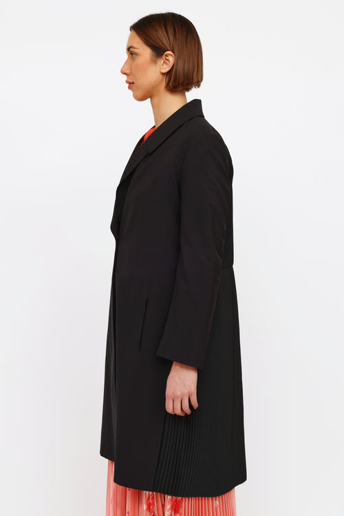 Jil Sander Black Pleated Panel Coat