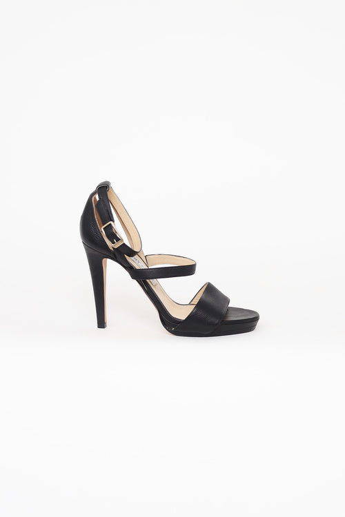 Jimmy Choo Black Ankle Strap High Heel Sandal