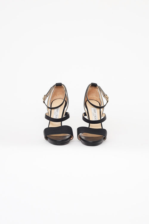 Jimmy Choo Black Ankle Strap High Heel Sandal