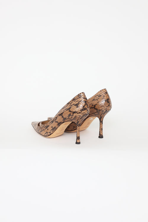 Jimmy Choo Brown Printed Pumps