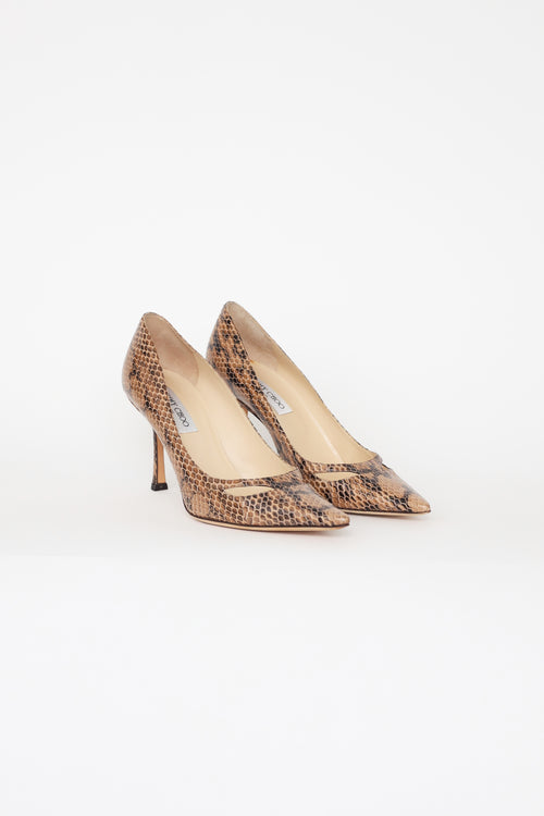 Jimmy Choo Brown Printed Pumps