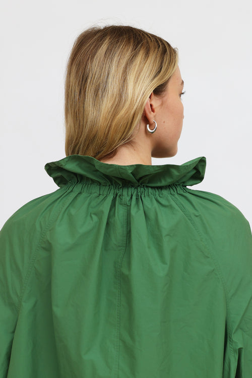 Lanvin Green Ruched  Rain Coat