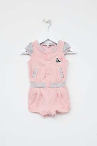 Marc Jacobs Kids Pink 
Grey Jersey Romper