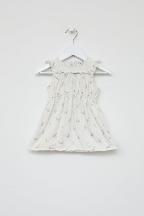 Marc Jacobs Kids White 
Gold Printed Dress